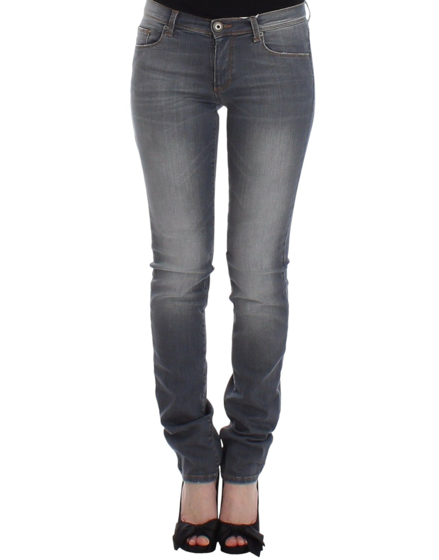 Ermanno Scervino Chic Gray Slim-Fit Skinny Jeans