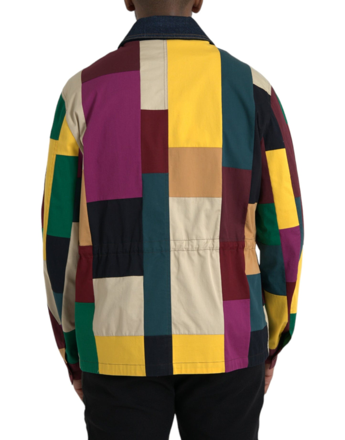 Dolce &amp; Gabbana Multicolor Patchwork Cotton Collared Jacket