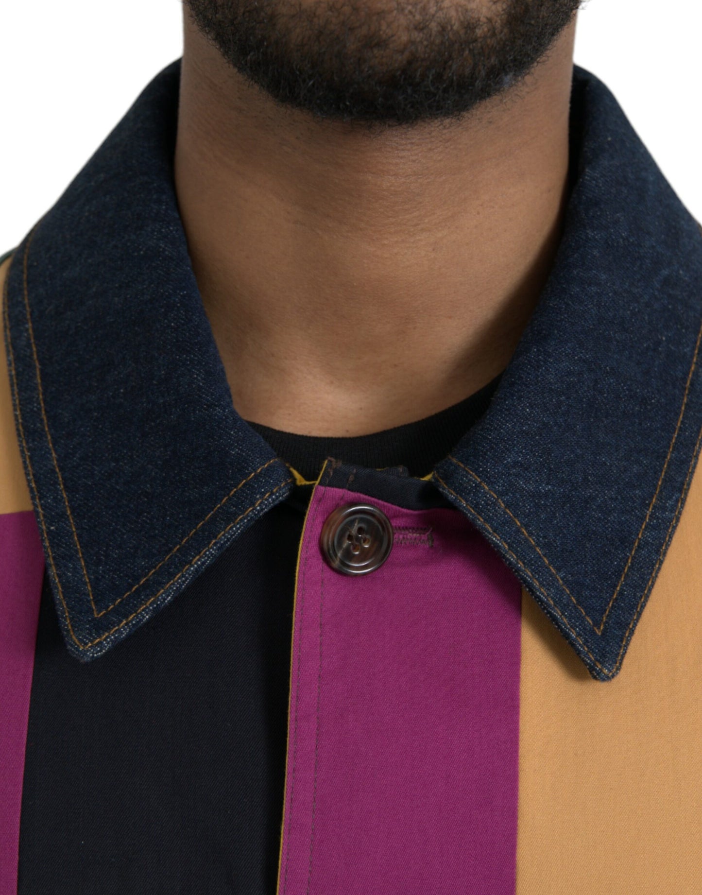 Dolce &amp; Gabbana Multicolor Patchwork Cotton Collared Jacket