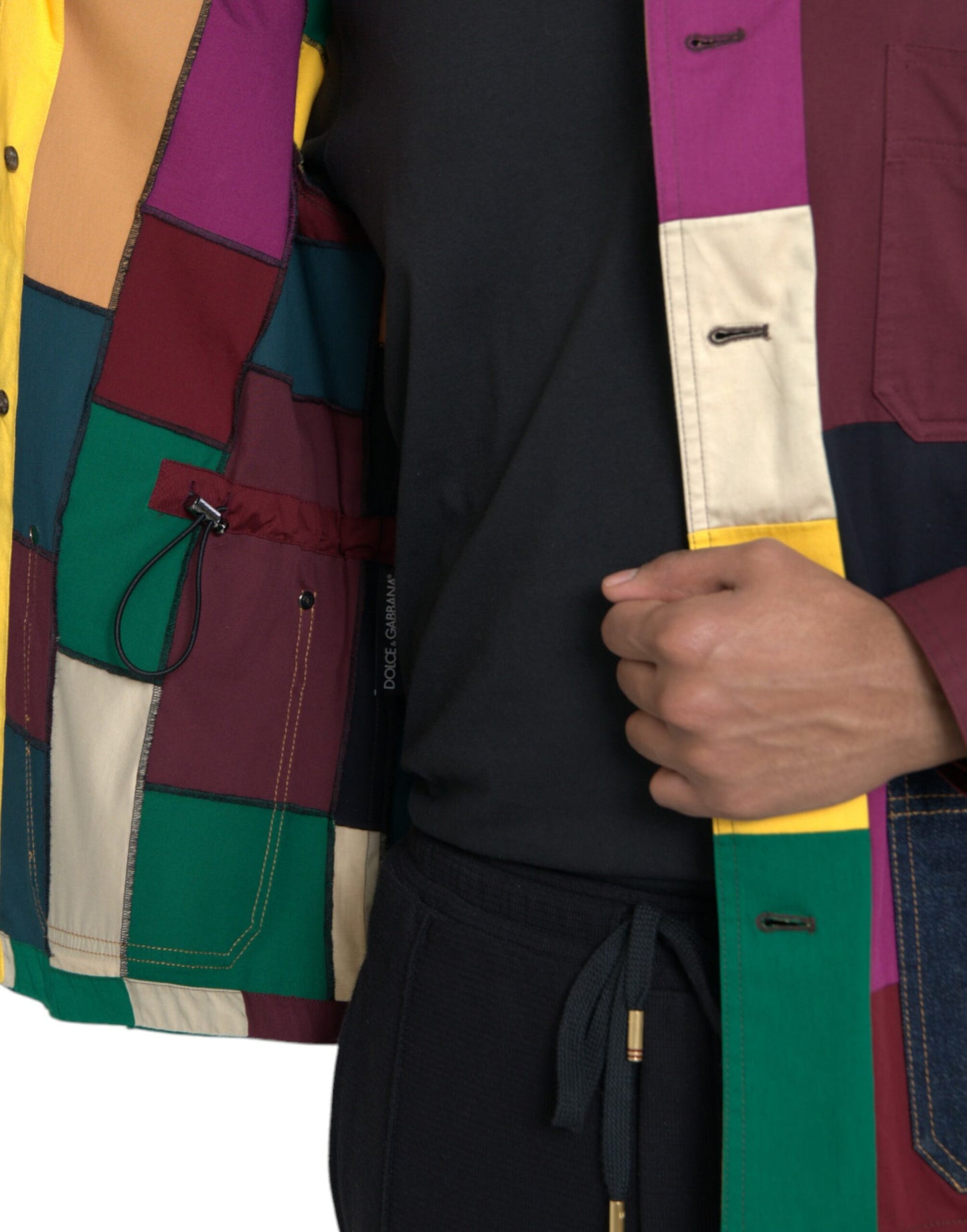 Dolce &amp; Gabbana Multicolor Patchwork Cotton Collared Jacket