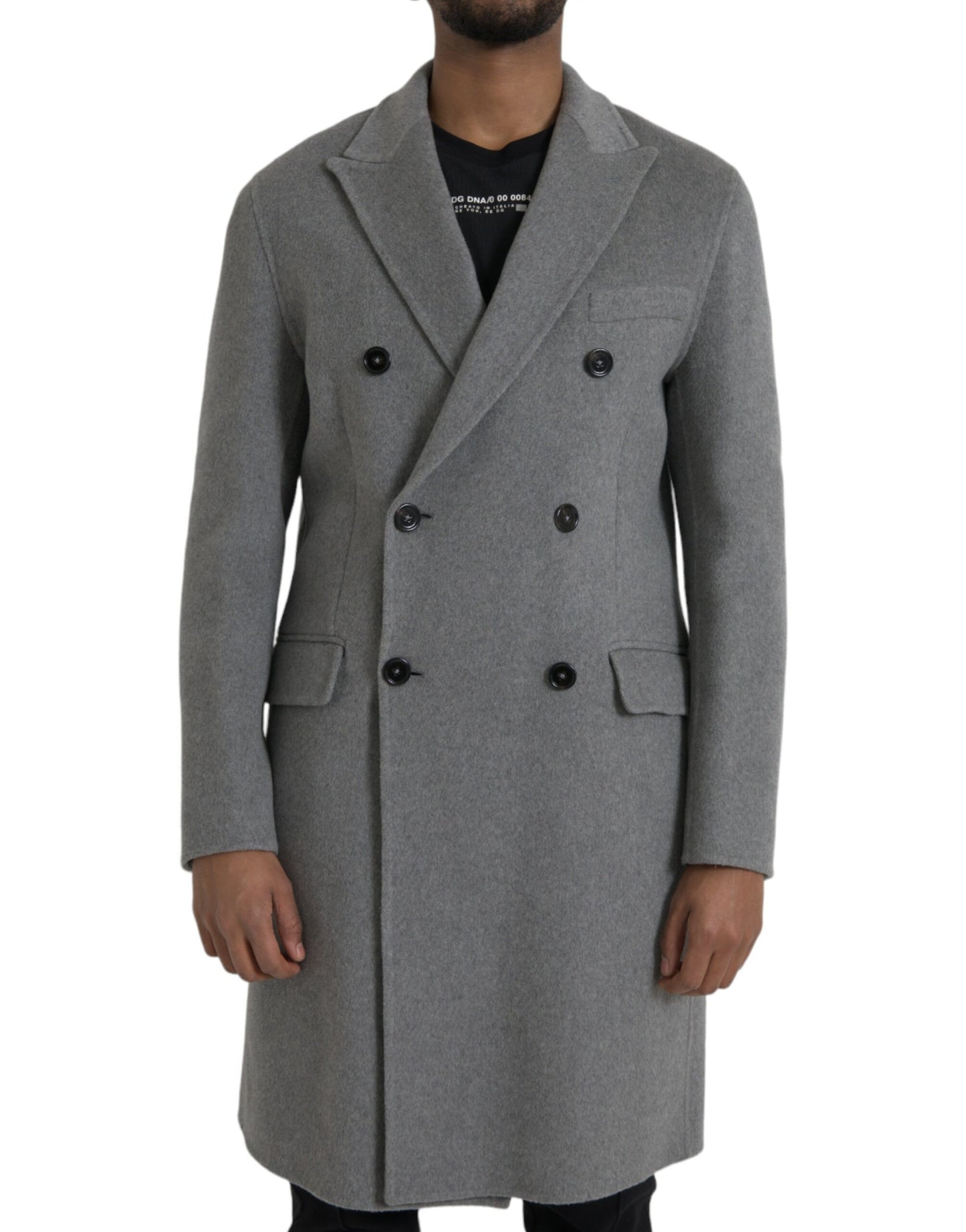 Dolce &amp; Gabbana Gray Double Trench Coat Cashmere Jacket