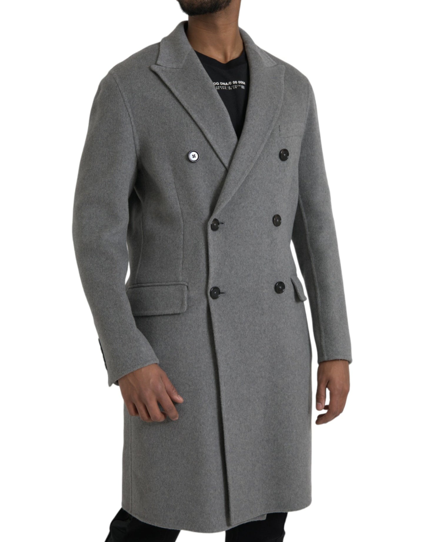 Dolce &amp; Gabbana Gray Double Trench Coat Cashmere Jacket