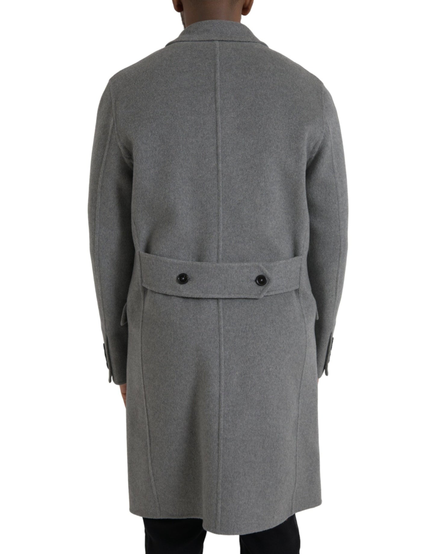 Dolce &amp; Gabbana Gray Double Trench Coat Cashmere Jacket