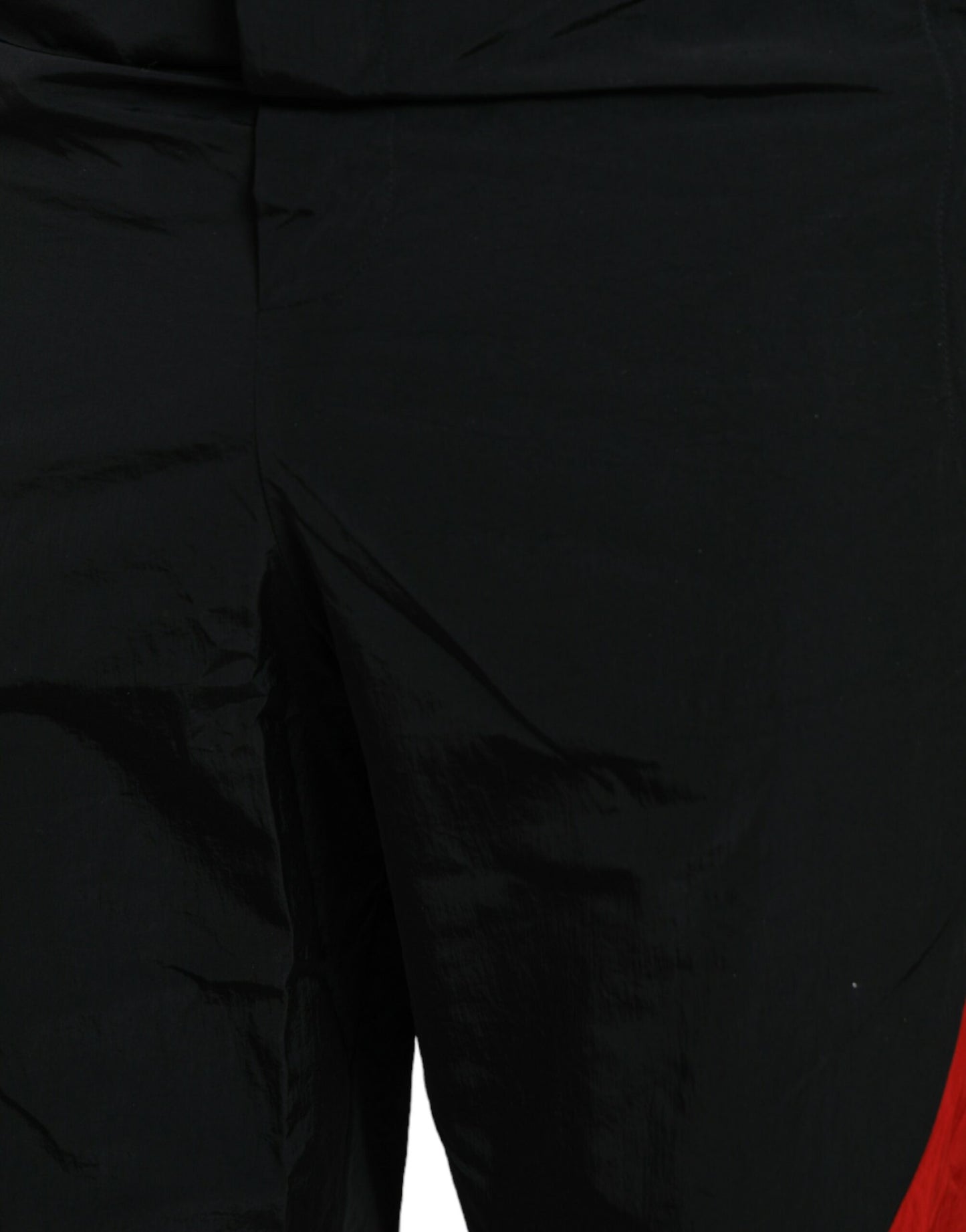 Dolce &amp; Gabbana Black Red Leopard Print Nylon Jogger Pants