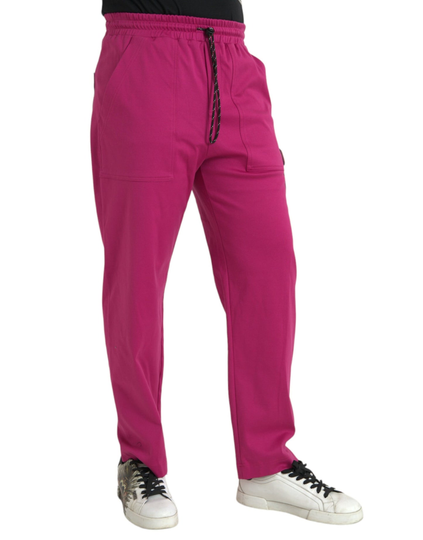 Dolce &amp; Gabbana Pink Logo Cargo Cotton Jogger Sweatpants Pants