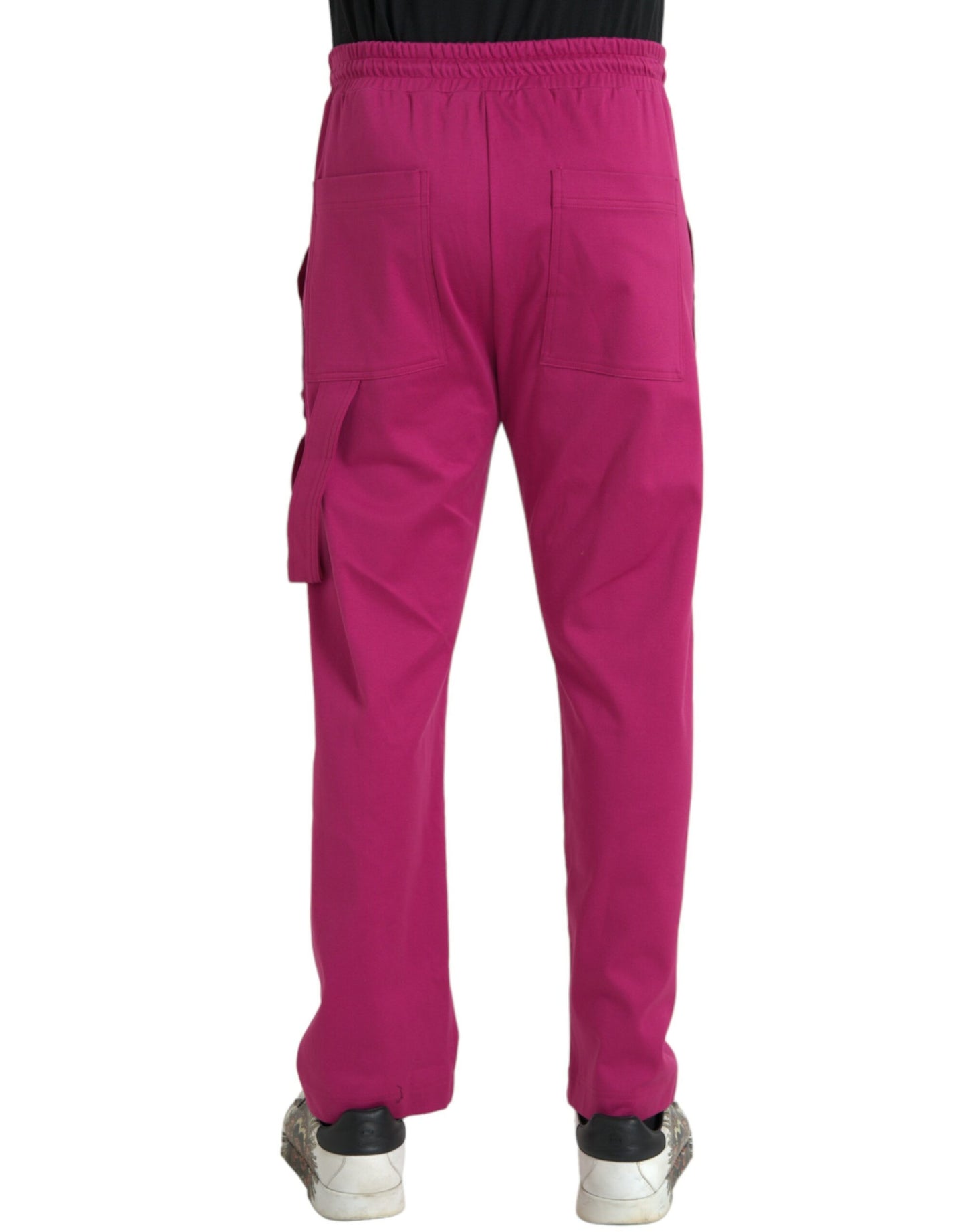 Dolce &amp; Gabbana Pink Logo Cargo Cotton Jogger Sweatpants Pants