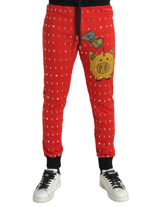 Dolce & Gabbana Red Year Of The Pig Jogger Sweatpants Pants