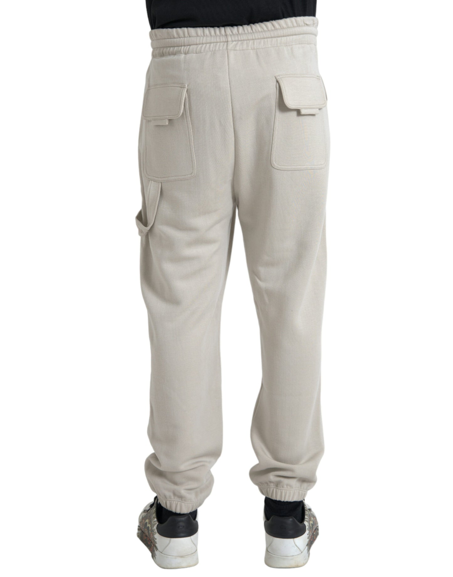 Dolce &amp; Gabbana Off White Viscose Cargo Jogger Sweatpants Pants