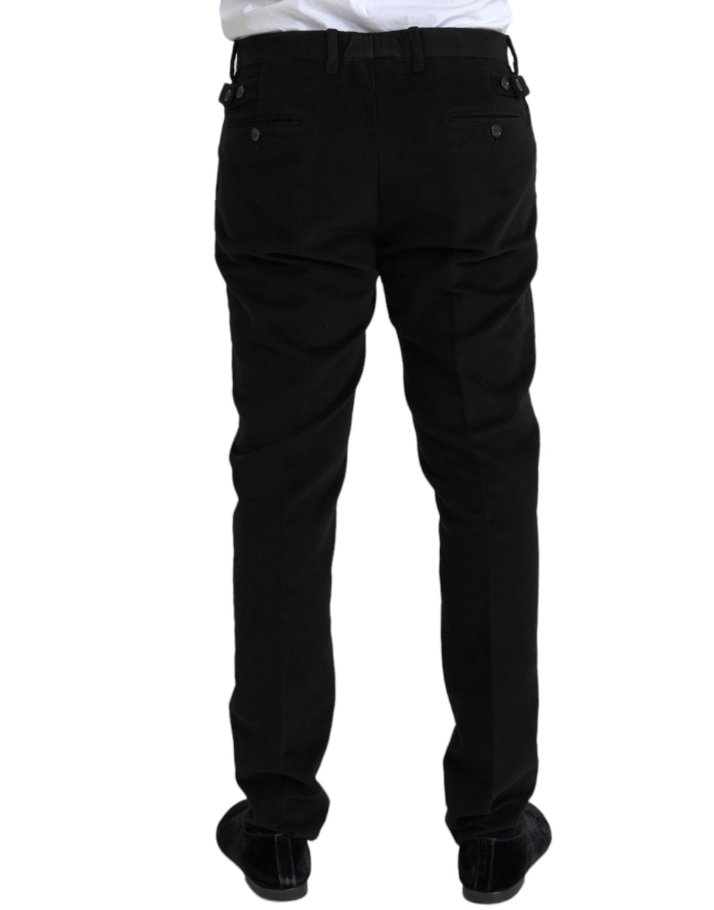 Dolce &amp; Gabbana Black Cotton Velvet Skinny Pants