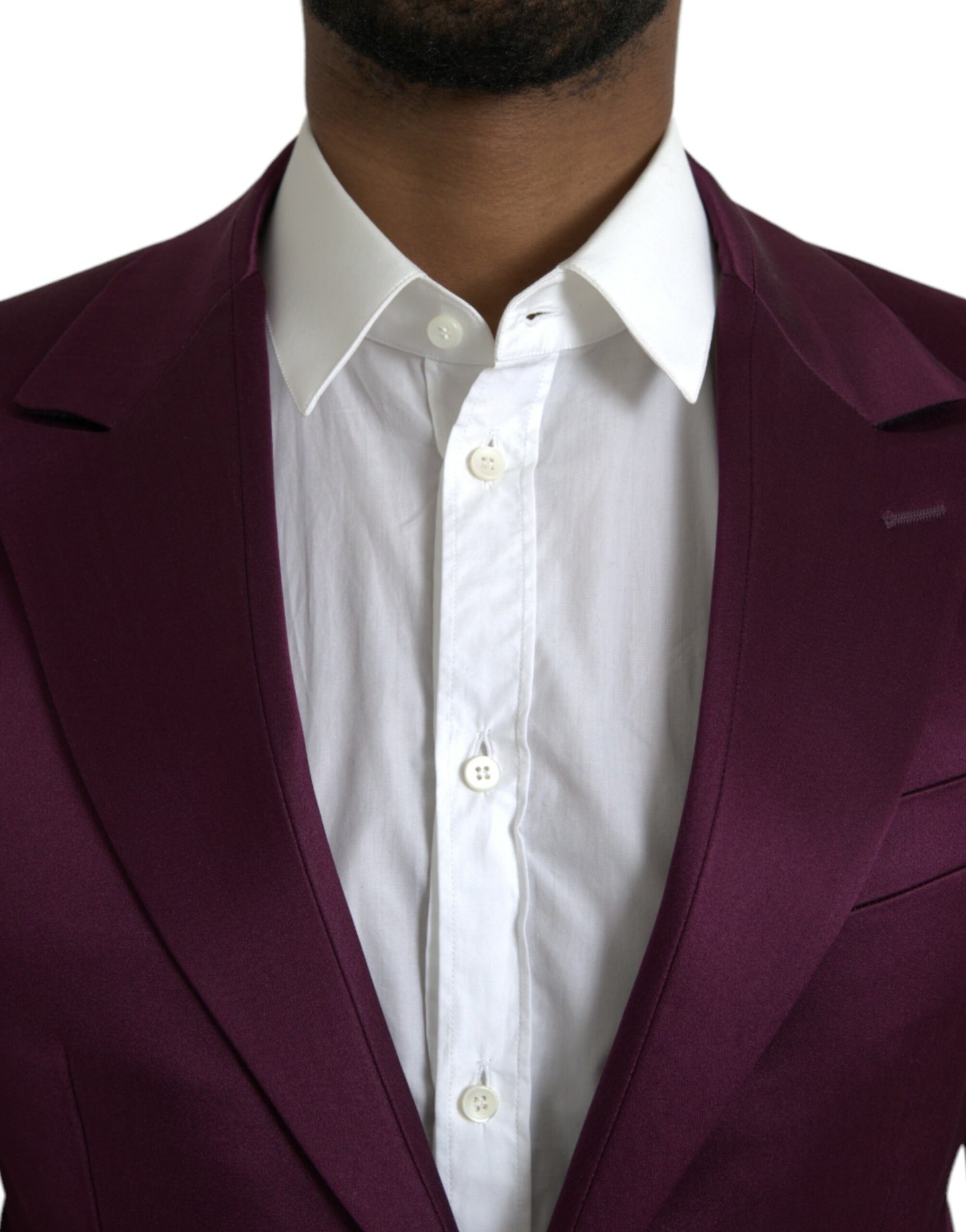 Dolce &amp; Gabbana Maroon Silk Single Breasted Coat Blazer