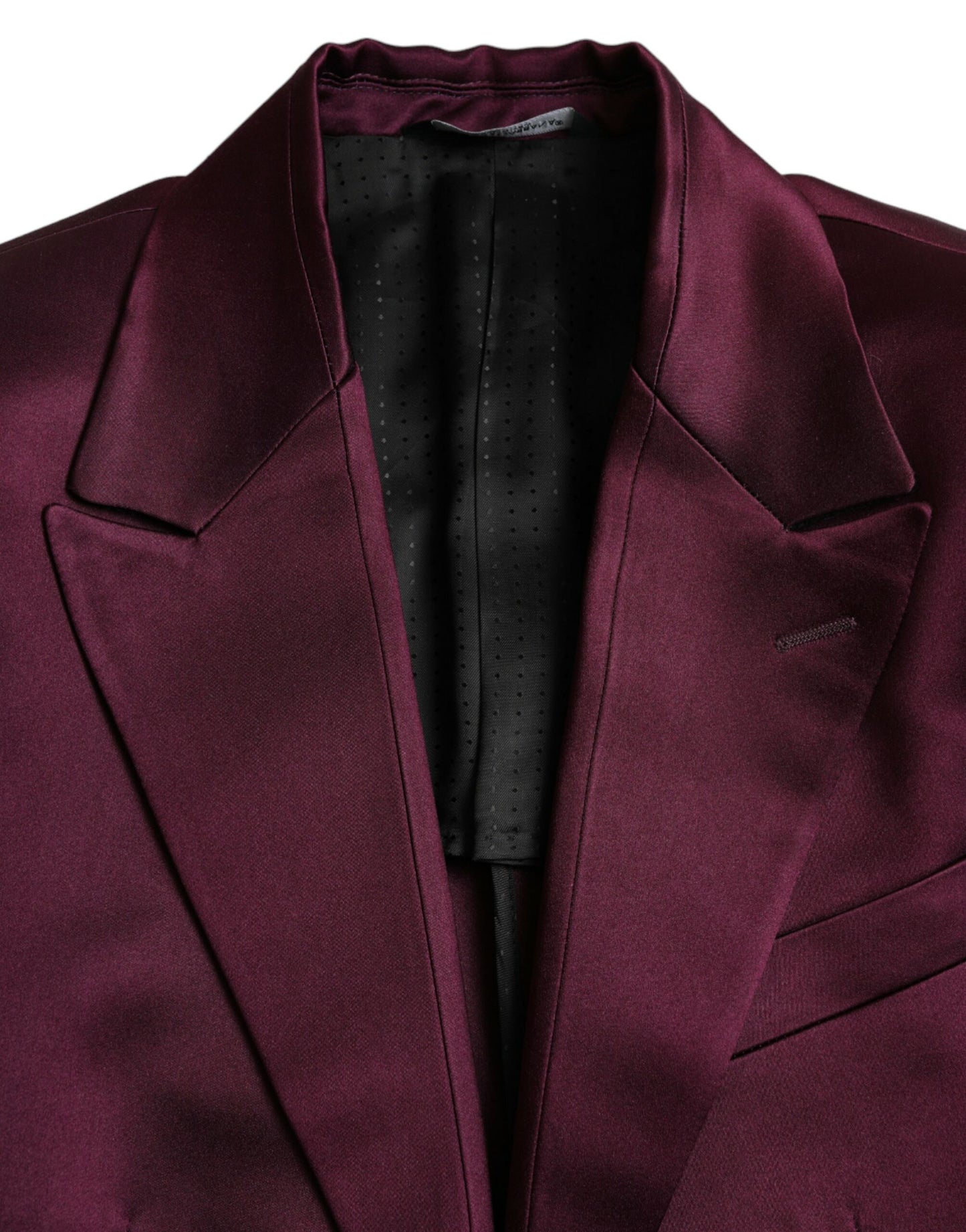 Dolce &amp; Gabbana Maroon Silk Single Breasted Coat Blazer