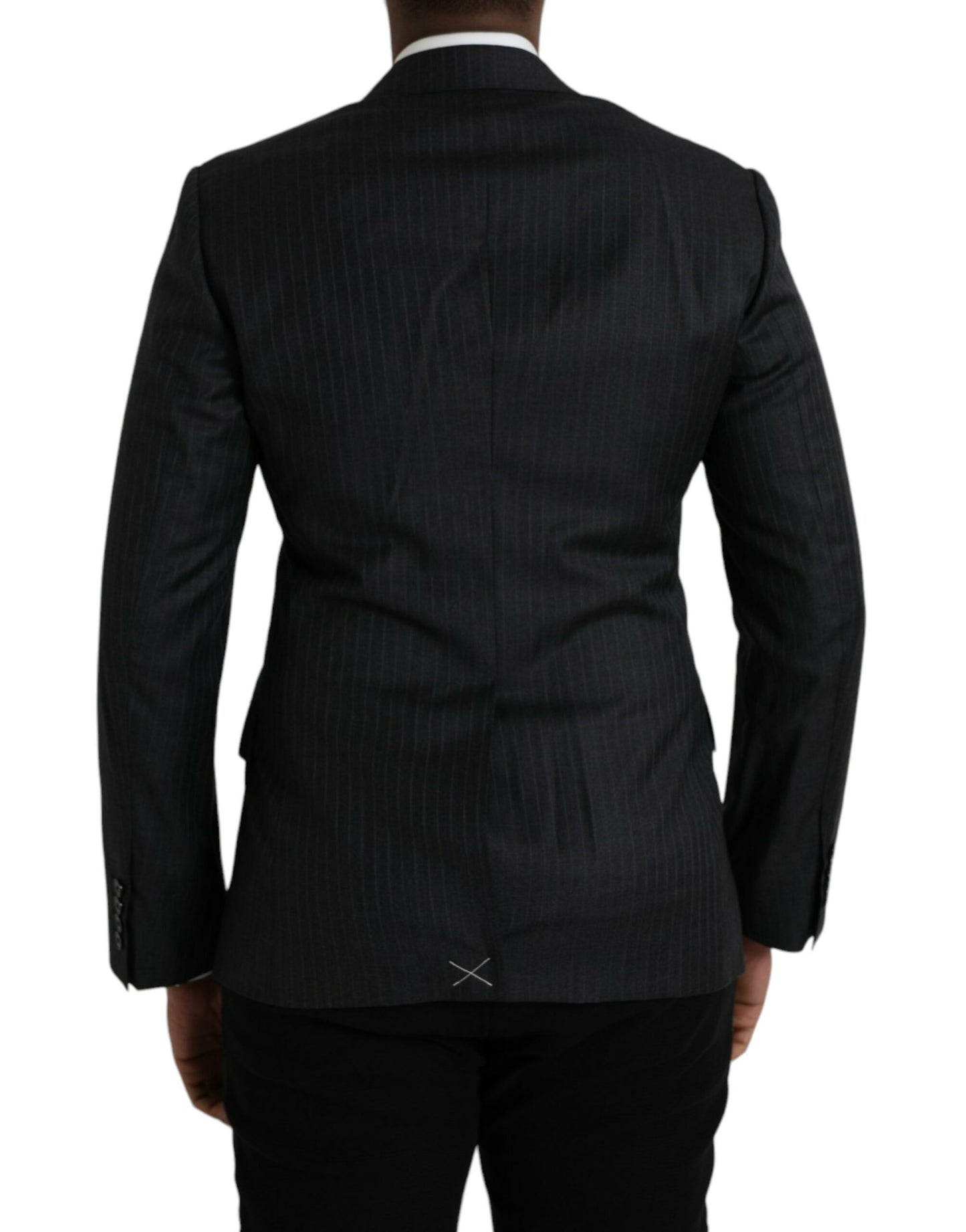 Dolce &amp; Gabbana Black Stripe MARTINI Single Breasted Coat Blazer