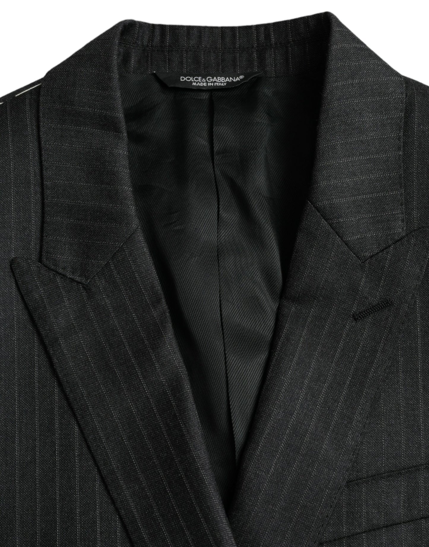 Dolce &amp; Gabbana Black Stripe MARTINI Single Breasted Coat Blazer