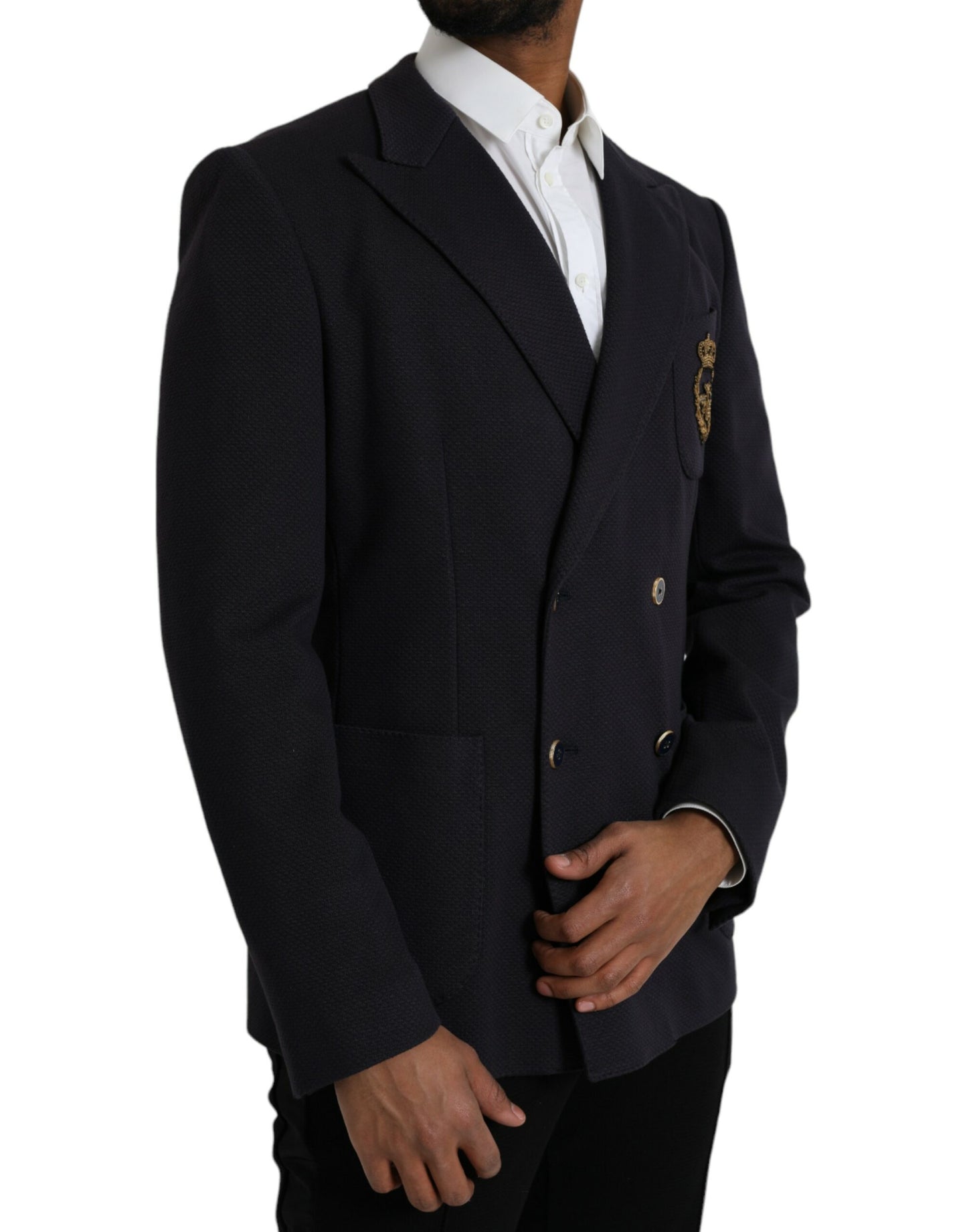 Dolce &amp; Gabbana Dark Blue Crown Bee Double Breasted Blazer