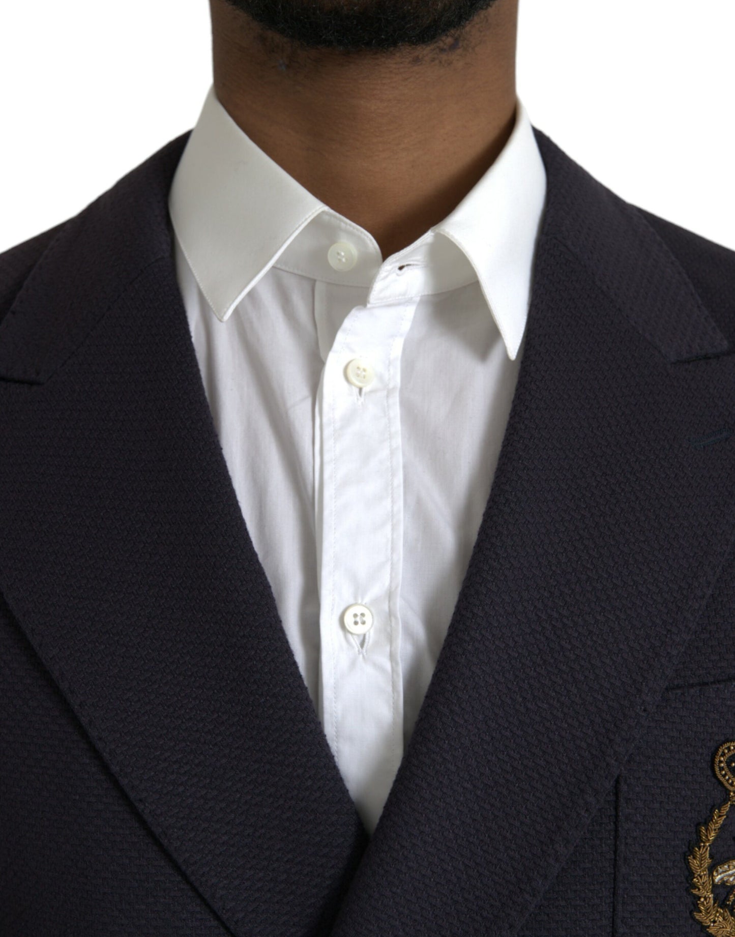 Dolce &amp; Gabbana Dark Blue Crown Bee Double Breasted Blazer