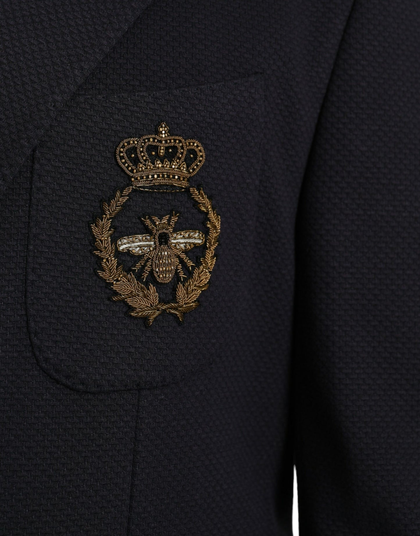 Dolce &amp; Gabbana Dark Blue Crown Bee Double Breasted Blazer