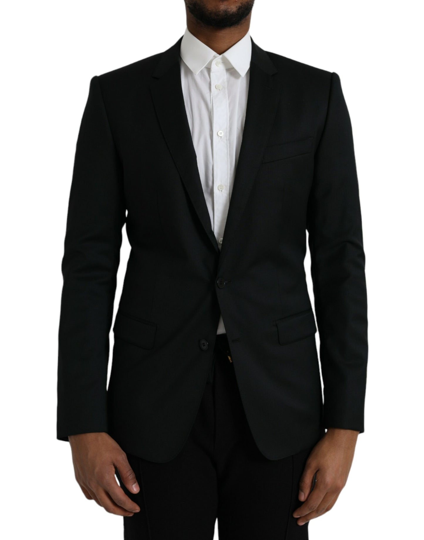 Dolce &amp; Gabbana Black Wool MARTINI Single Breasted Blazer