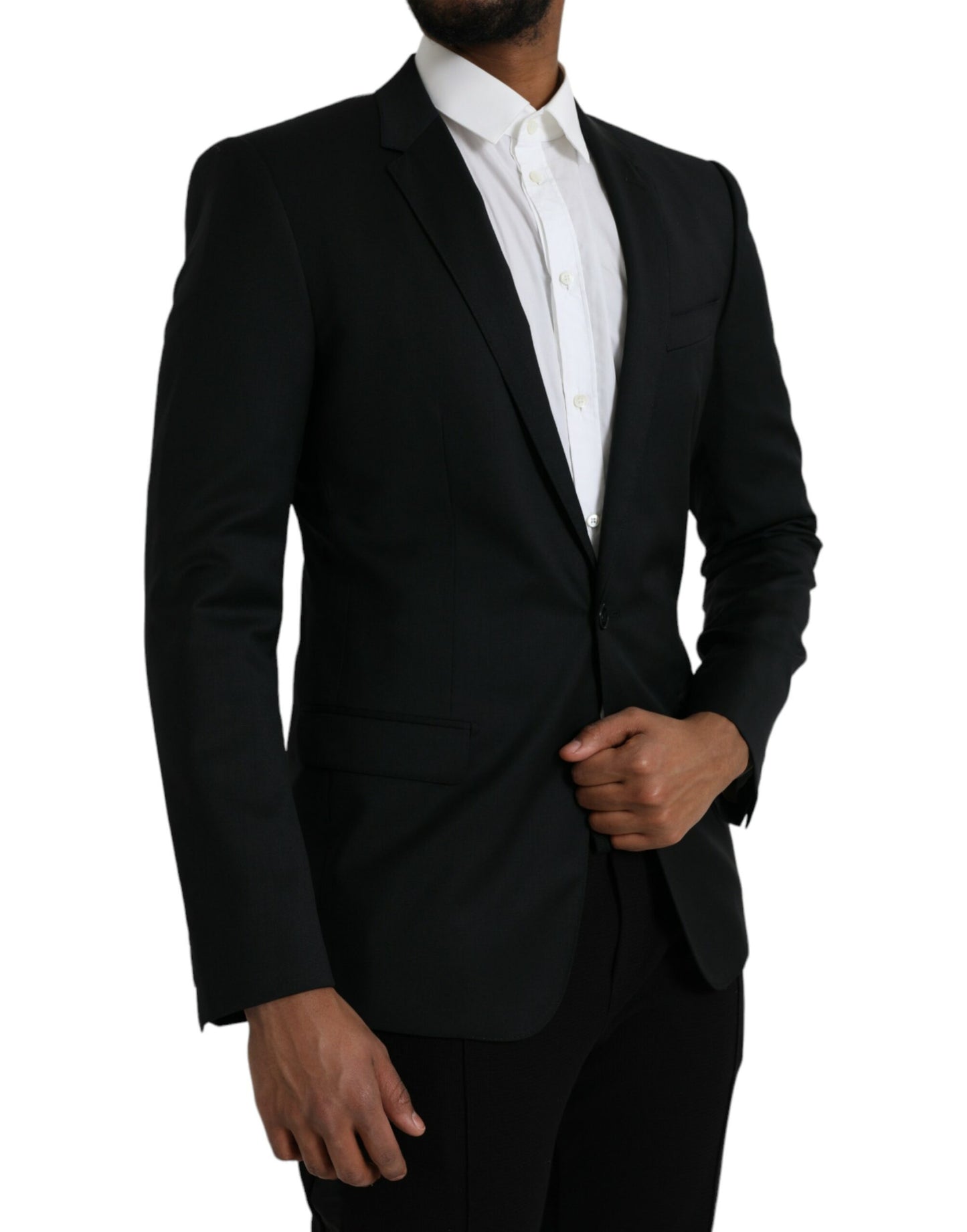 Dolce &amp; Gabbana Black Wool MARTINI Single Breasted Blazer