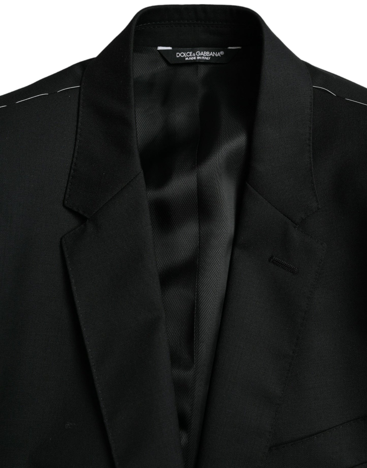 Dolce &amp; Gabbana Black Wool MARTINI Single Breasted Blazer