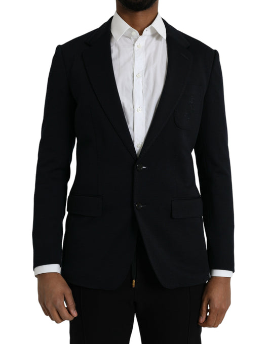 Dolce &amp; Gabbana Black Wool Notch Single Breasted Coat Blazer