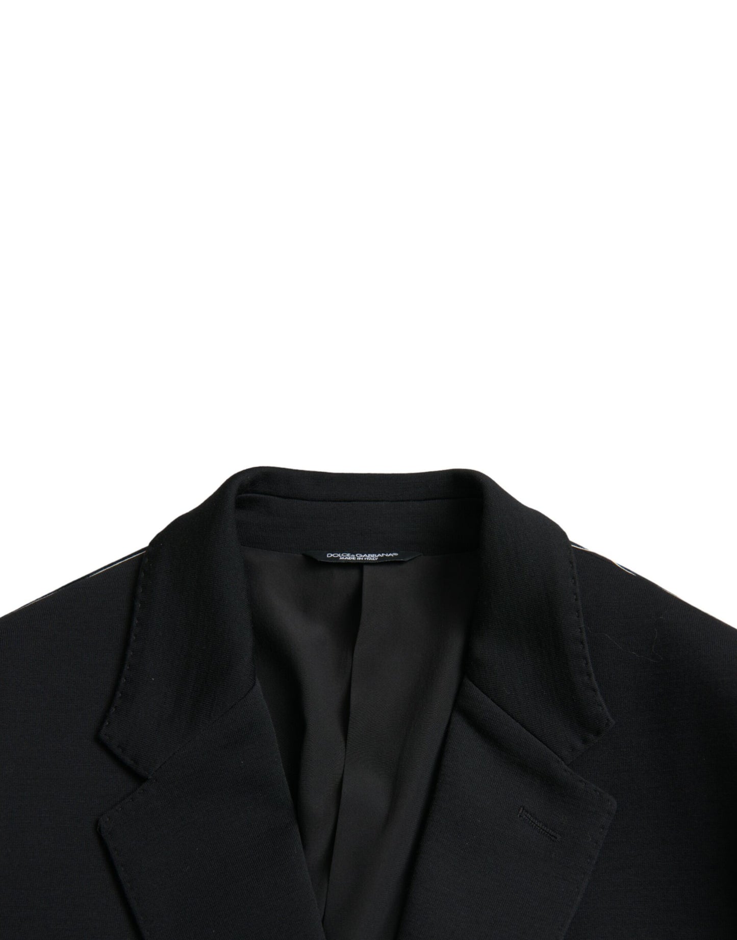 Dolce &amp; Gabbana Black Wool Notch Single Breasted Coat Blazer