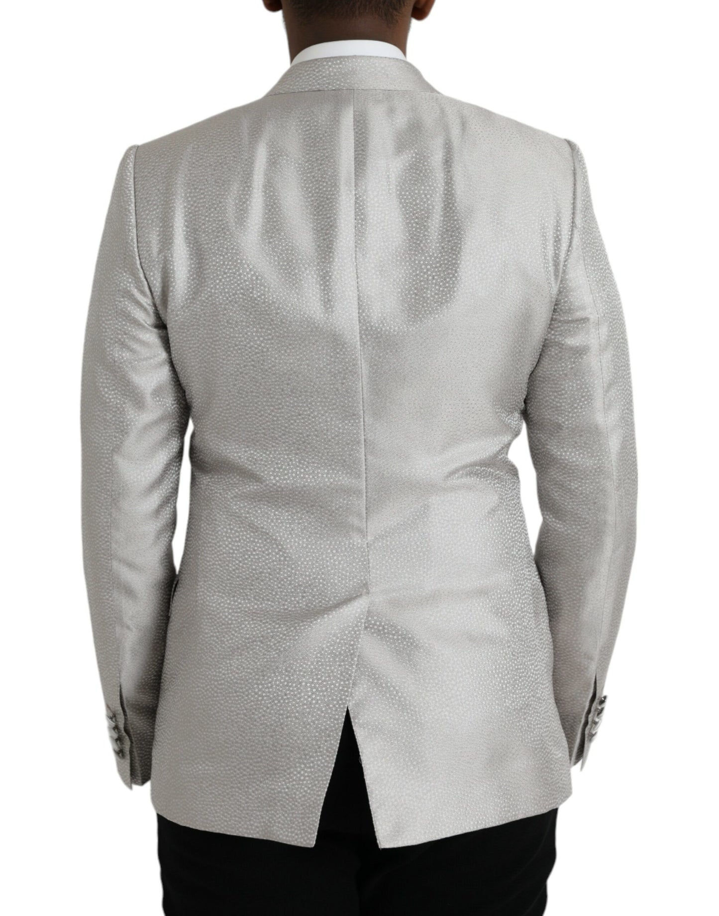 Dolce &amp; Gabbana Off White MARTINI Double Breasted Coat Blazer