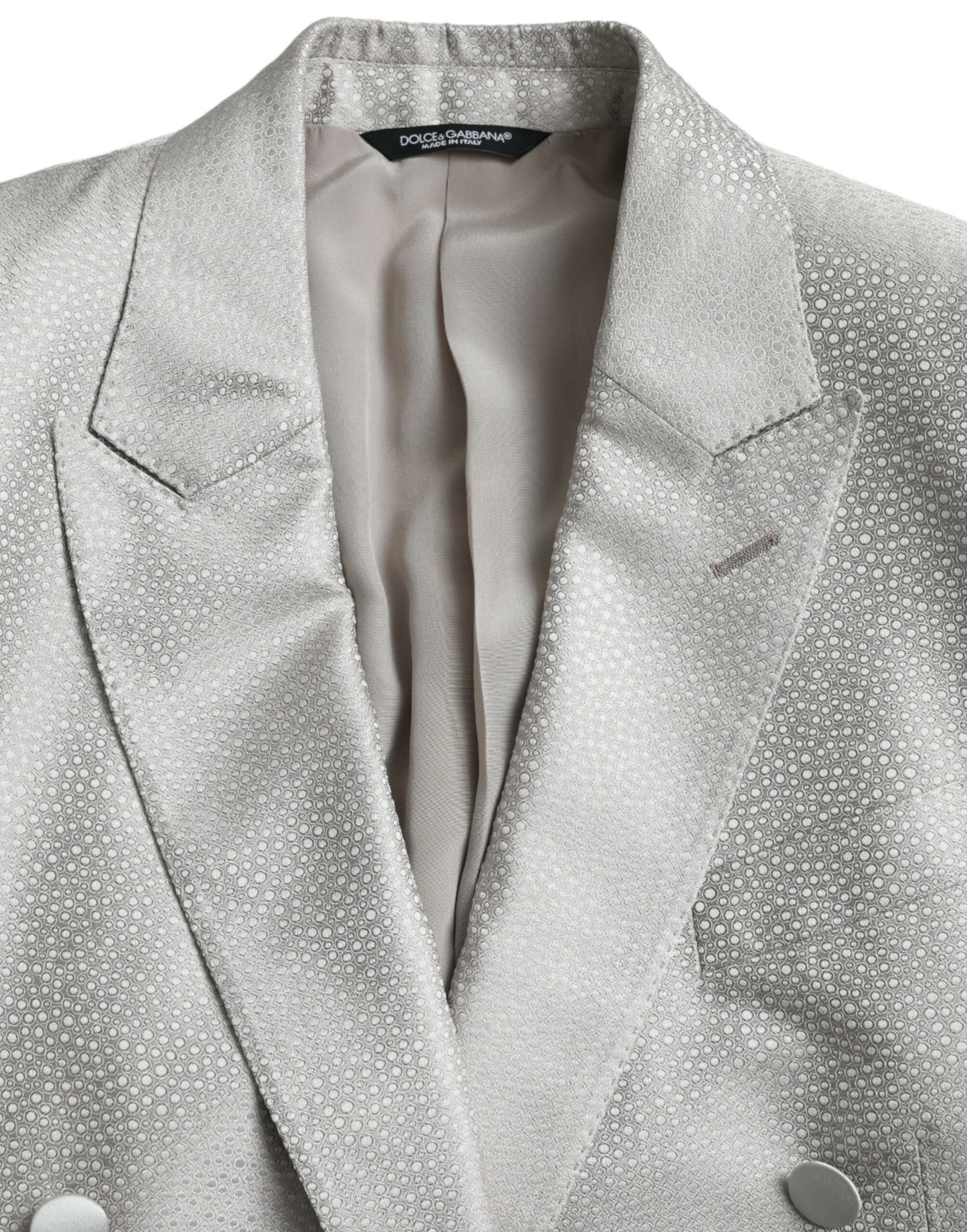 Dolce &amp; Gabbana Off White MARTINI Double Breasted Coat Blazer