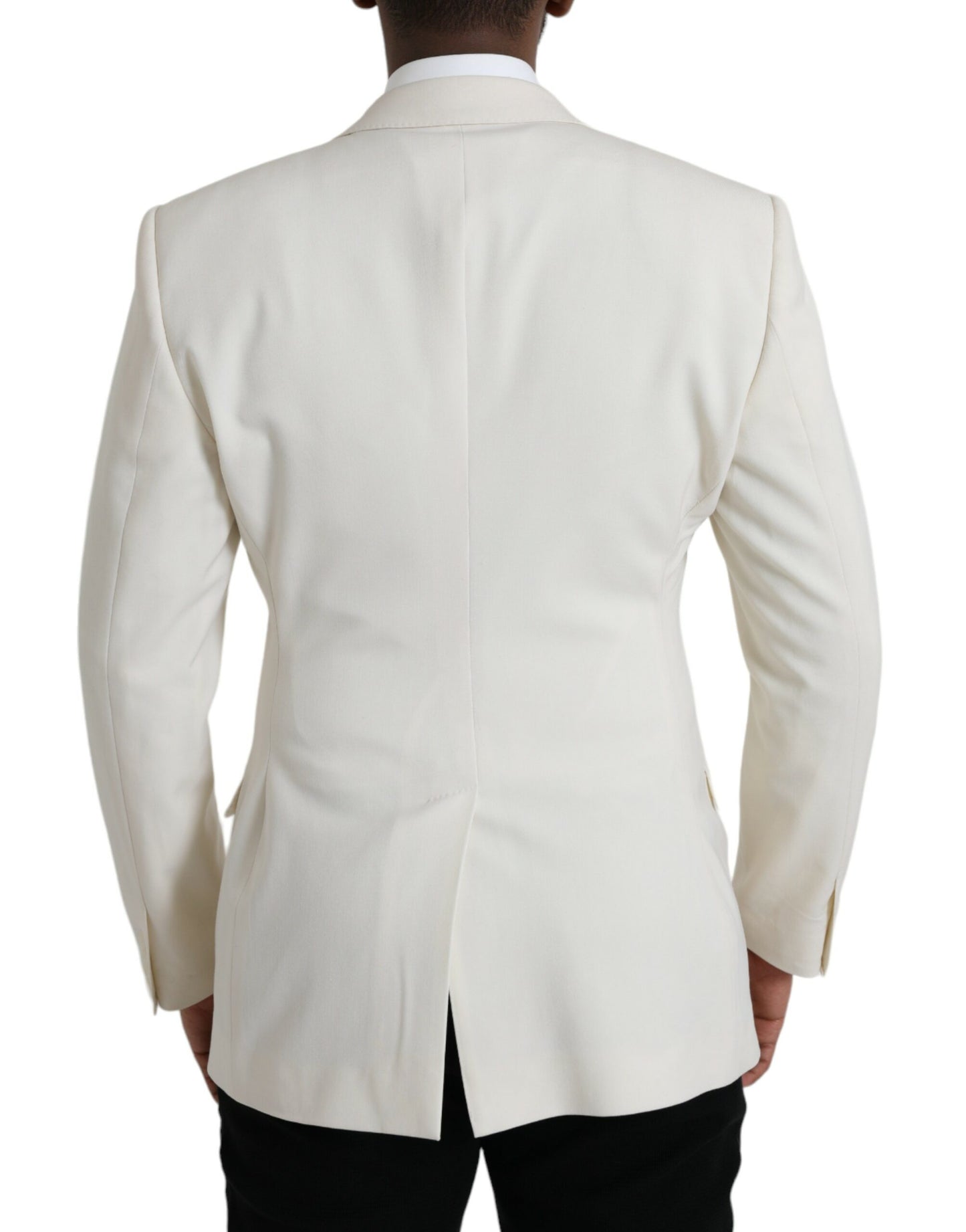 Dolce &amp; Gabbana White Wool MARTINI Double Breasted Blazer