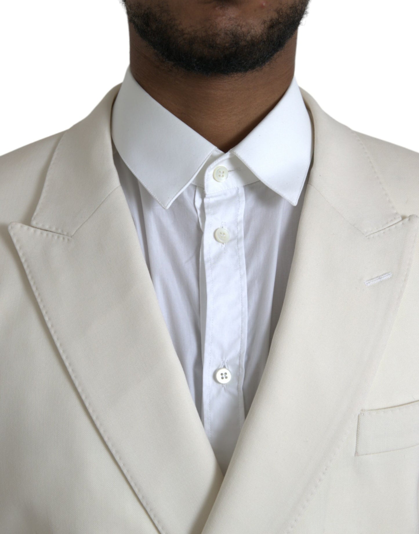 Dolce &amp; Gabbana White Wool MARTINI Double Breasted Blazer