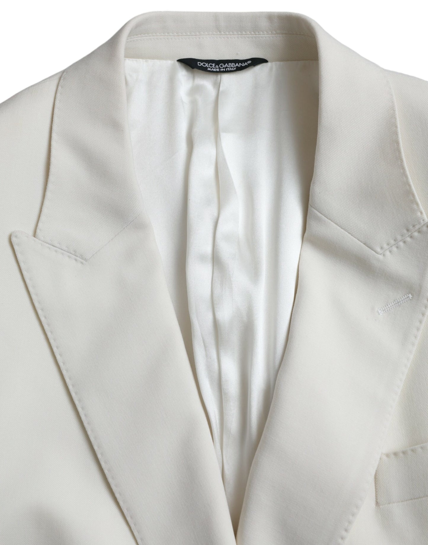 Dolce &amp; Gabbana White Wool MARTINI Double Breasted Blazer