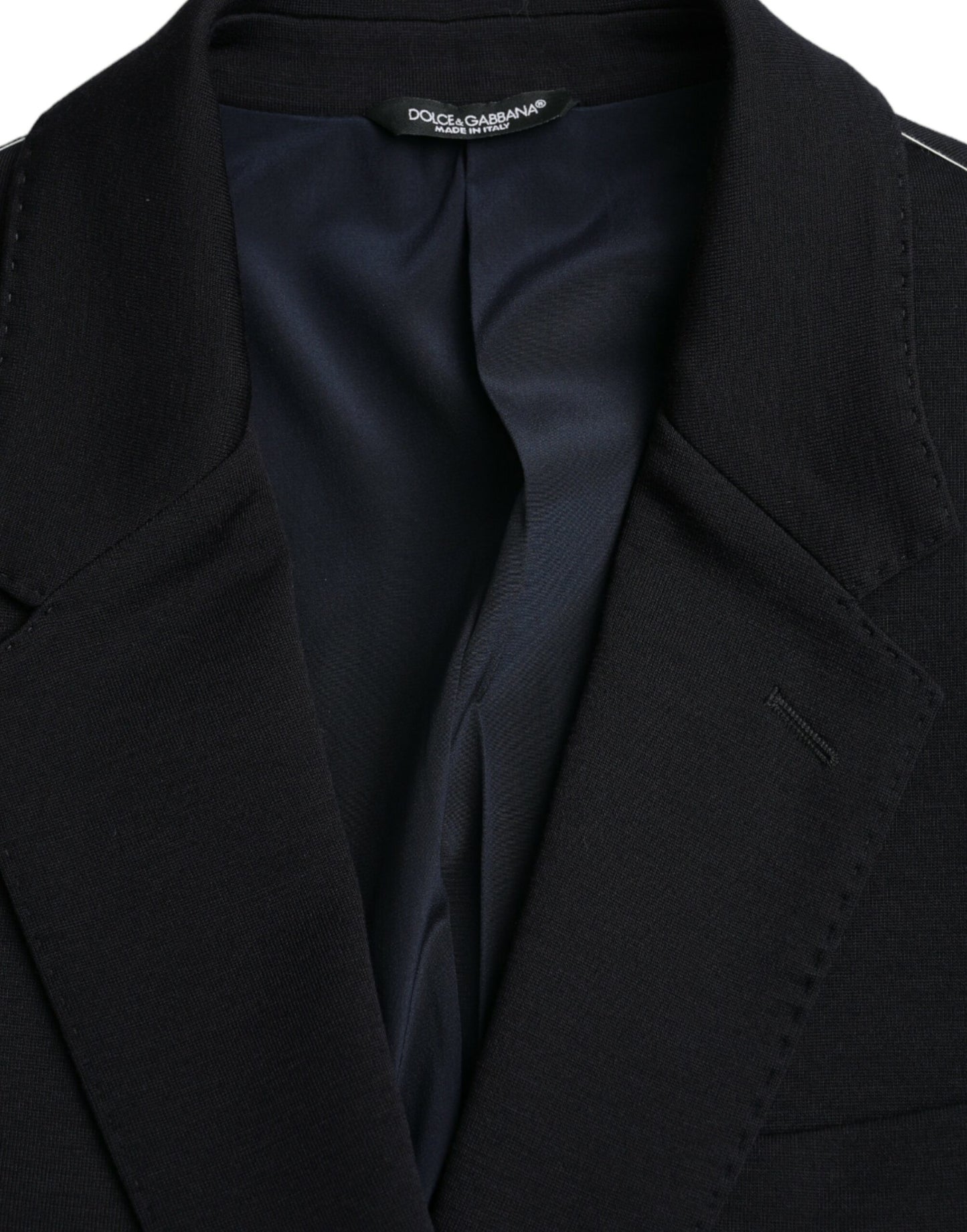 Dolce &amp; Gabbana Black Wool Single Breasted Coat Blazer