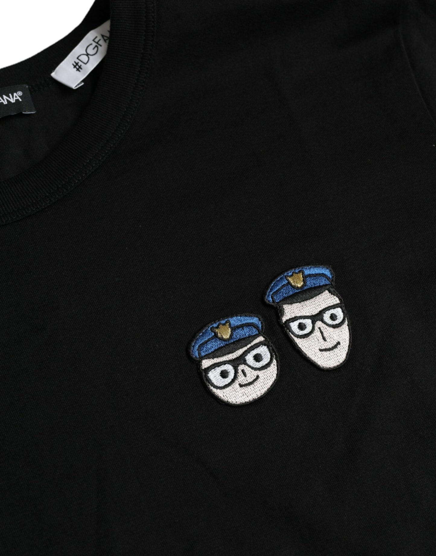 Dolce &amp; Gabbana Black #DGFamily Cotton Crew Neck T-shirt