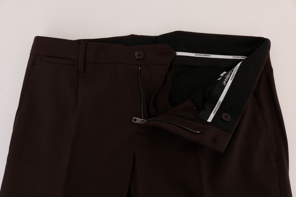 Dolce & Gabbana Elegant Slim Fit Formal Trousers in Purple