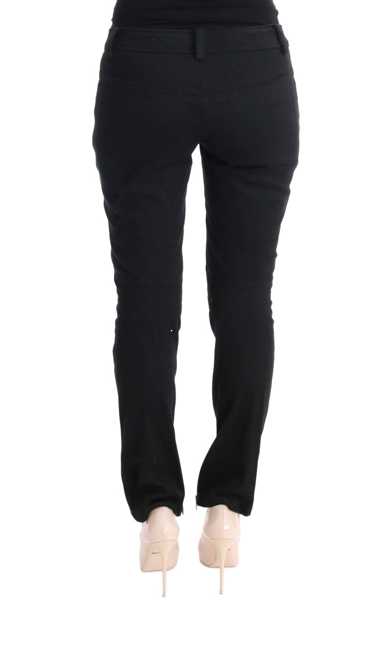 Ermanno Scervino Chic Black Slim Fit Trousers