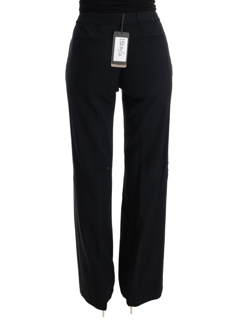 Ermanno Scervino Chic Black Bootcut Formal Pants