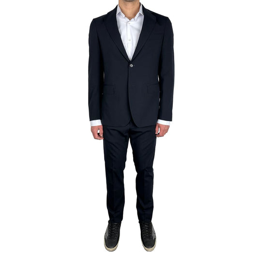 Aquascutum Blue Wool Men Suit