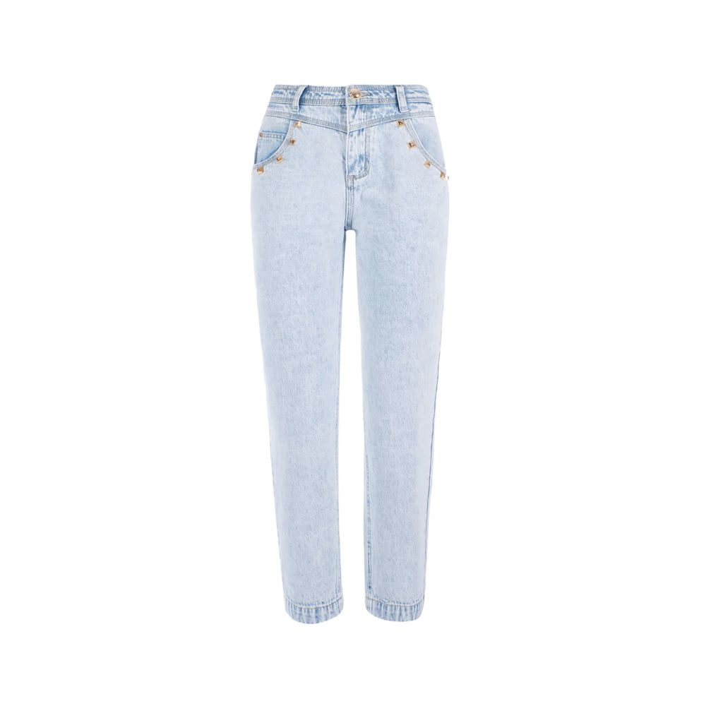 Yes Zee Light Blue Cotton Women's High-Waisted Jean