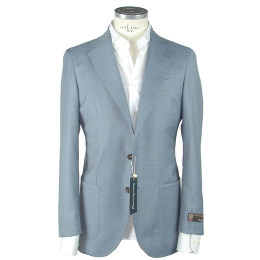 Emilio Romanelli Light Blue Wool Men Blazer