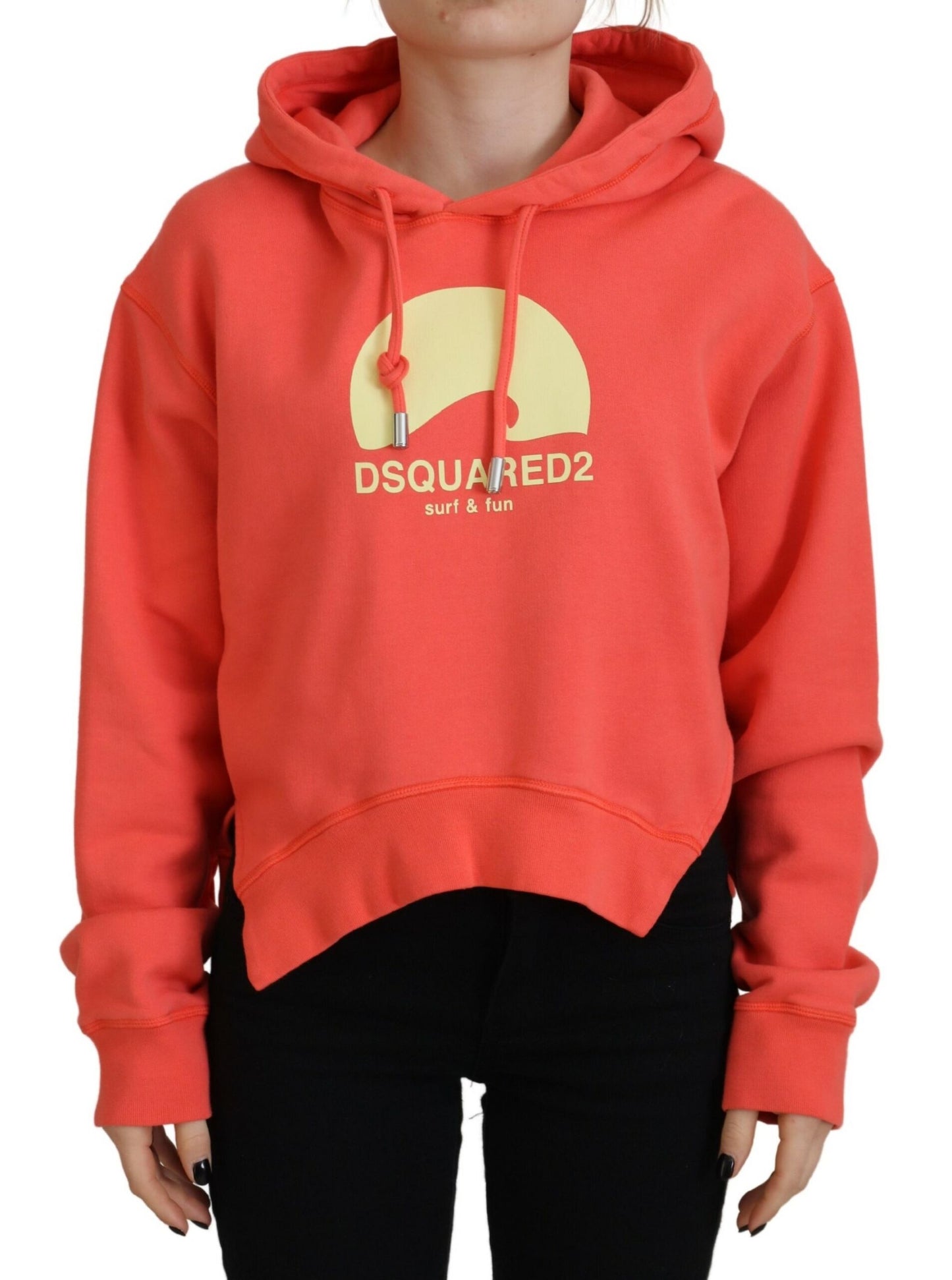 Dsquared² Pink Logo Print Cotton Hoodie Sweatshirt Sweater