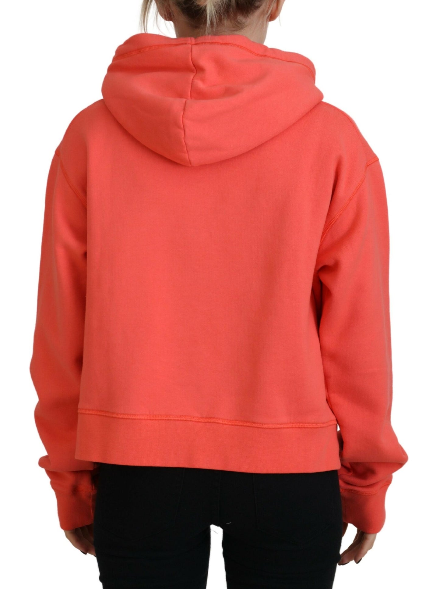 Dsquared² Pink Logo Print Cotton Hoodie Sweatshirt Sweater