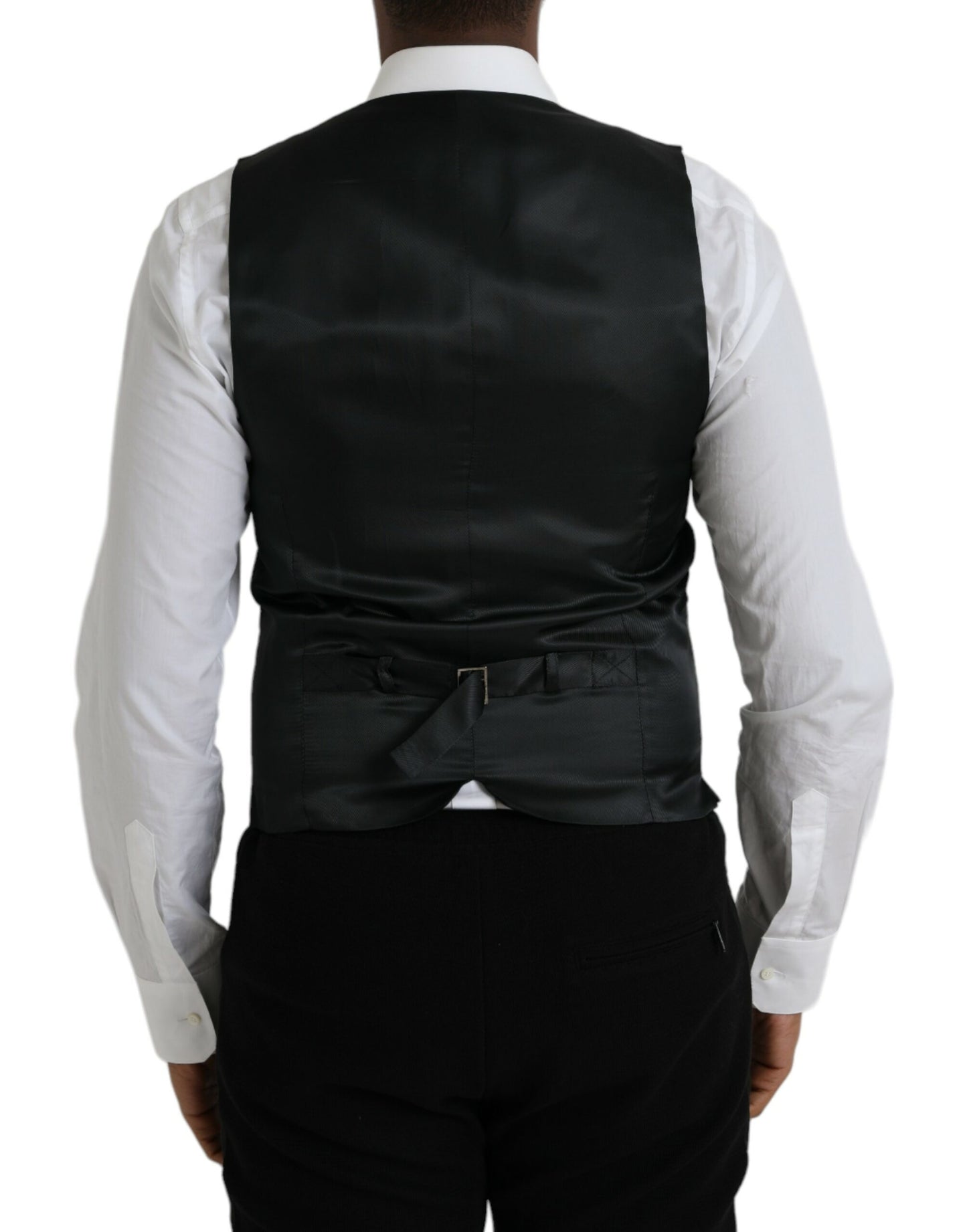 Dolce & Gabbana Gray Wool Formal Dress Waistcoat Vest