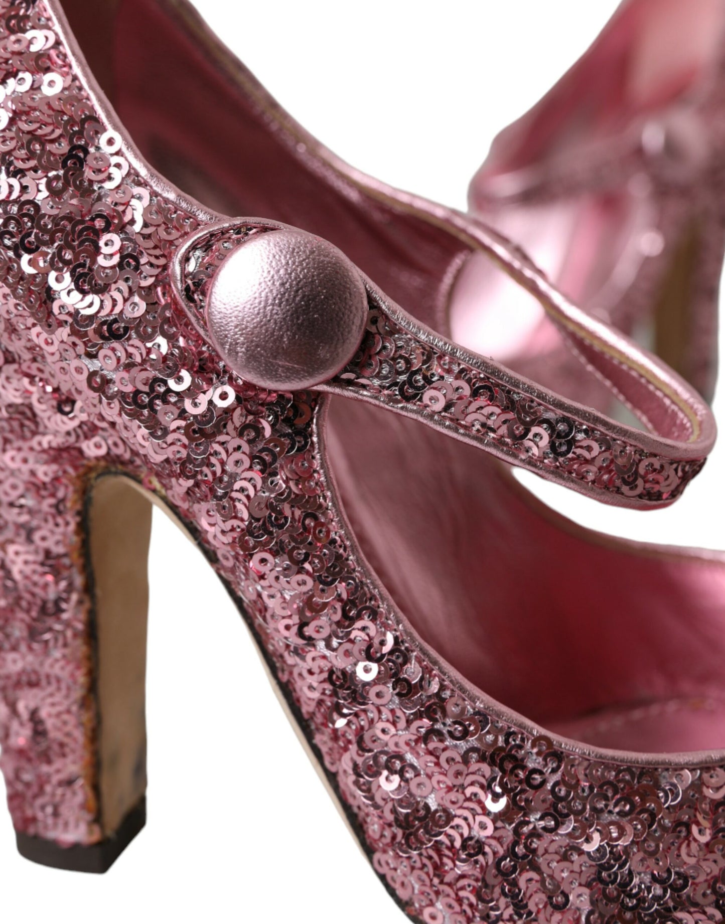 Dolce & Gabbana Pink Sequin Mary Jane Pumps High Heels Shoes