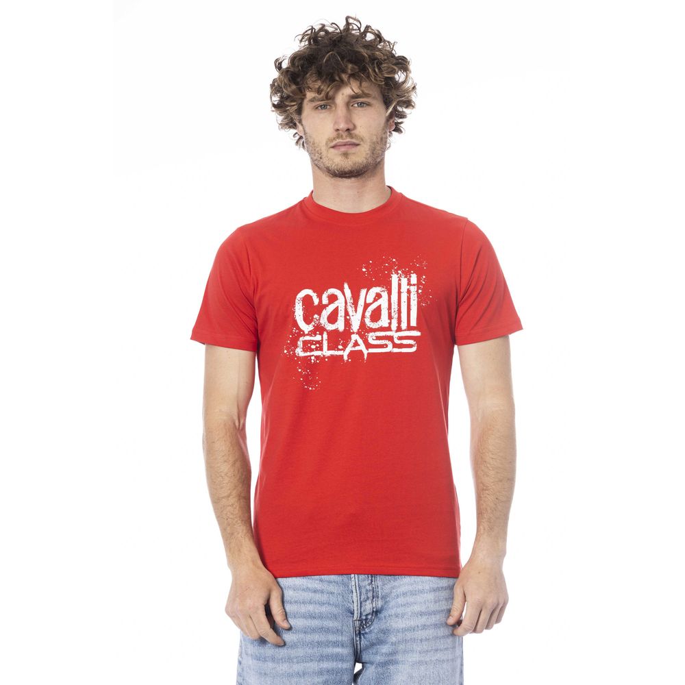 Cavalli Class Red Cotton Men T-Shirt