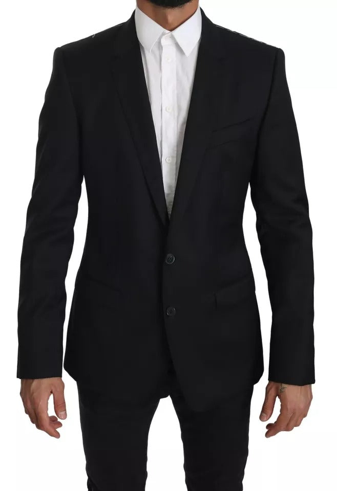 Dolce &amp; Gabbana Black Slim Jacket Coat MARTINI Blazer