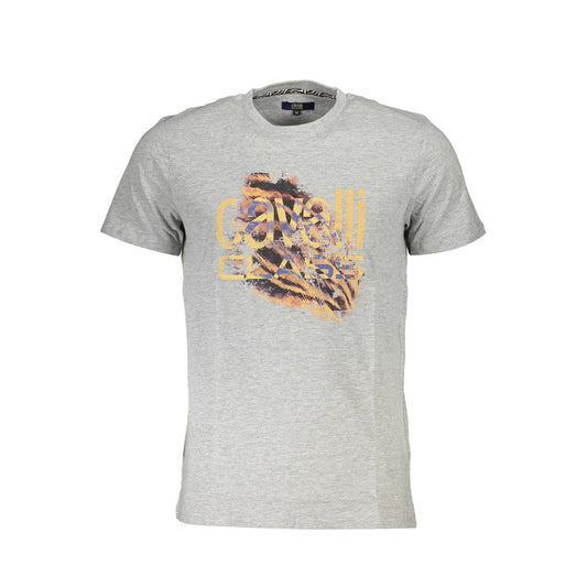 Cavalli Class Gray Cotton T-Shirt