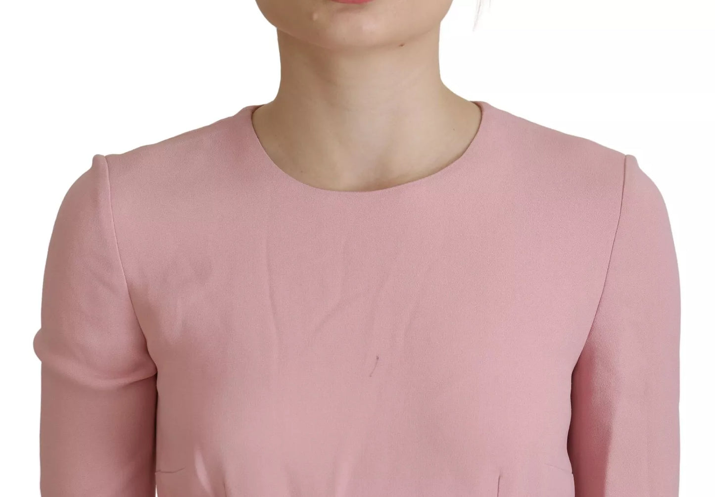 Dolce &amp; Gabbana Pink A-line Flare Viscose 3/4 Sleeves Dress