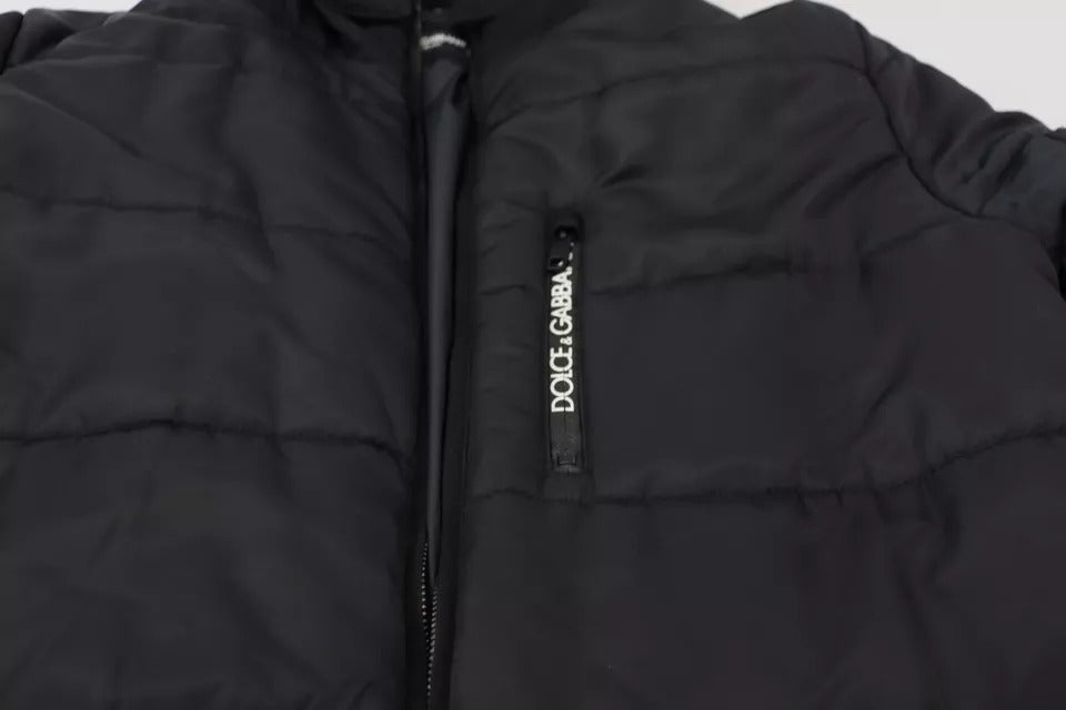 Dolce &amp; Gabbana Black Nylon Hooded Parka Coat Winter Jacket