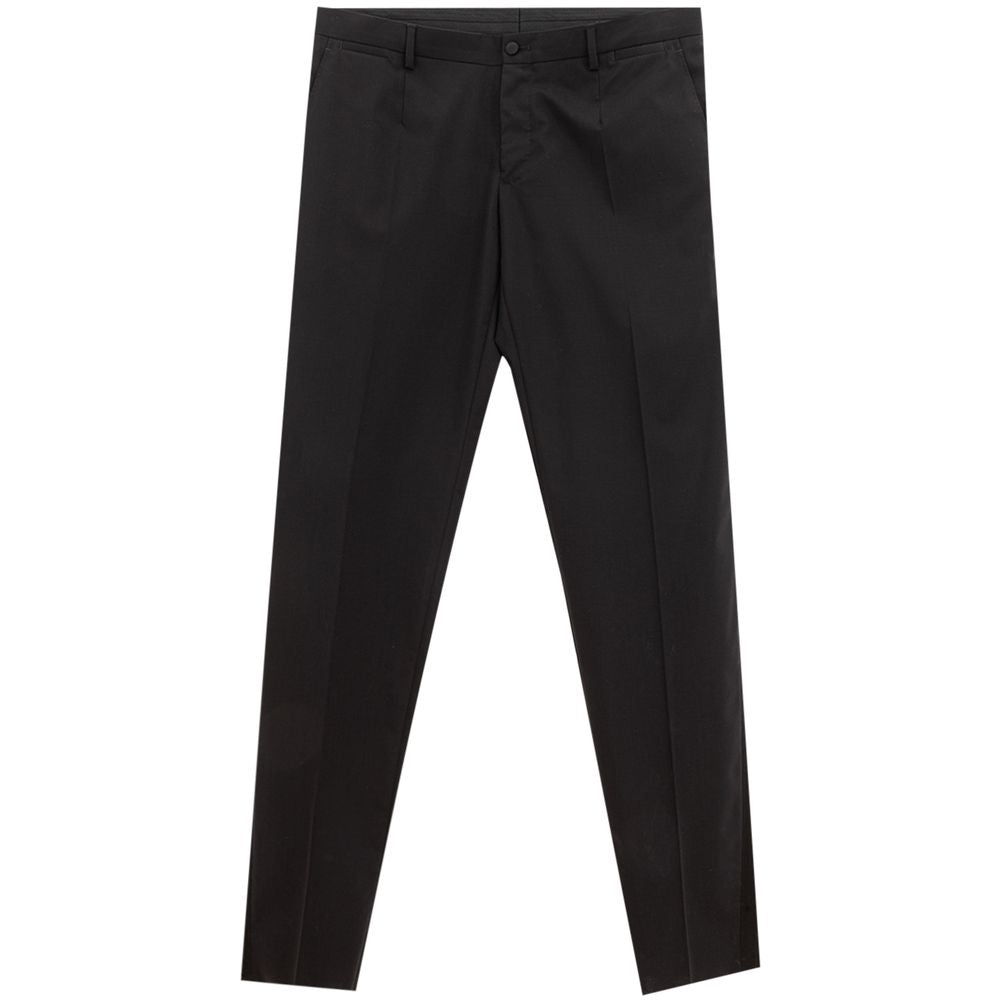 Dolce &amp; Gabbana Sleek Black Wool Trousers for Men