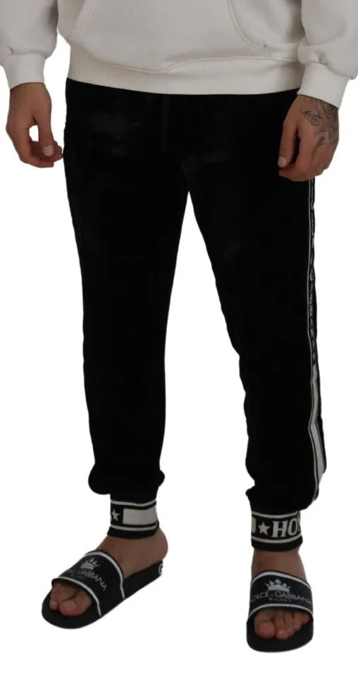 Dolce &amp; Gabbana Black Jogger Jogging Trouser Cotton Pants