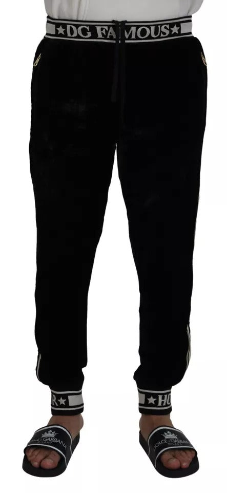 Dolce &amp; Gabbana Black Jogger Jogging Trouser Cotton Pants